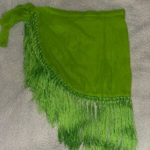 Side Tie Fringe Beach Cover Up Skirt